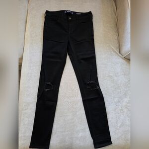 Hollister Black Destroyed Super Skinny Jeans